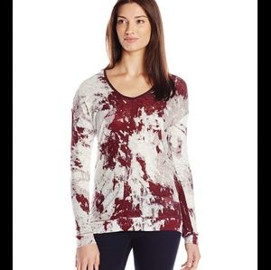 CALVIN KLEIN Long Sleeve Printed Top SOFT M NWT